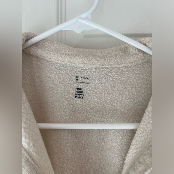 Abercrombie & Fitch Gilly Hicks Ivory Terry Cloth Collar Crop Top - Picture 2 of 3